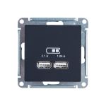 2-местная USB розетка Schneider Electric AtlasDesign Карбон 5В, 2,1 А ATN001033 (артикул 18125887) – фото 1