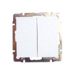 Проходной двухклавишный выключатель WERKEL W1222001 hammer белый a052032 (артикул 16603130) – фото 1