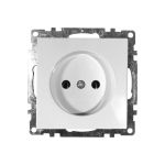 1-местная розетка STEKKER без заземления механизм, GLS10-7109-01, с защитной шторкой, Катрин, белый 39303 (артикул 19654128) – фото 1