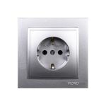 Розетка MONO ELECTRIC Despina, с заземлением, серебро 102-212121-117 (артикул 18378889) – фото 1