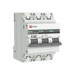 Автоматический выключатель EKF 3P 63А 6кА ВА 47-63 PROxima SQmcb4763-6-3-63C-pro (артикул 16154185) – фото 1