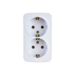 Розетка Intro Polo двойная с заземлением 2x2P+E Schuko, 16A-250В, IP20, открытая установка, Polo, белый, Б0053573 (артикул 20772321) – фото 1