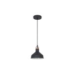 Подвесной светильник Camelion PL-425S C62 черный+медь, Amsterdam, E27, 60Вт, 230В, металл 13023 (артикул 15747731) – фото 1