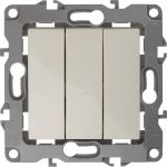 Тройной выключатель ЭРА 12-1107-02 10АХ-250В, IP20, слоновая кость Б0014670 (артикул 15840924) – фото 1