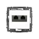 Компьютерная двойная розетка, белая с винтовым креплением RJ45 5кат Legrand Valena 774239 (артикул 15142436) – фото 1