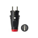 Кабельная вилка PCE 16А 220V 2P+E IP54 корпус черный, маркер красный 0522-sr (артикул 16261558) – фото 1