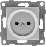 Механизм розетки GUSI ELECTRIC Ugra 1-ой б/з с з/ш, СУ, 16А, 250В, серебро С11Р2-004 (артикул 16032624) – фото 1