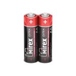 Солевая батарея Mirex R6 / AA 1,5V 2 шт, shrink 23702-ER6-S2 (артикул 19771564) – фото 1