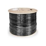 Кабель UTP ExeGate 4 пары, категория 5e, медь, 24AWG, внешний, с тросом, катушка 305м, черный, PE 190974 (артикул 16492142) – фото 1