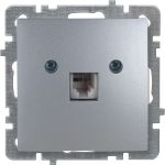 Механизм розетки NILSON 1СП телефонный серебро Touran/Alegra metallic 24130440 (артикул 16352228) – фото 1