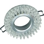 Встраиваемый светильник IN HOME MR16R-R12L-crystal под JCDR GU5.3 с подсветкой Прозрачный/Хром 4690612016238 (артикул 16022168) – фото 1