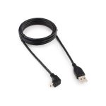 Кабель Cablexpert Pro USB 2.0 AM/micro-BM 5P, 1,8м, угловой, экран, черный CCP-mUSB2-AMBM90-6 (артикул 16205263) – фото 1