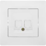 Компьютерная розетка GUSI ELECTRIC Bravo RJ45, двойная, СУ, белый С10К2-001-СБ (артикул 16032683) – фото 1