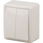 Двойной выключатель с подсветкой ЭРА 11-1205-02 10АХ-250В, IP20, ОУ, Эксперт, сл.кость Б0020667 (артикул 15980794) – фото 1