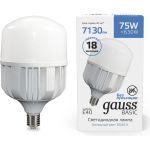 Лампа Gauss Basic, T140, AC180-240V, 75W, 7130lm, 6500K, E40, LED, 1/12 11734382 (артикул 16436669) – фото 1