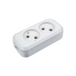 Колодка Navigator NCA-BL01-02-X-WH, 2 гнезда, без заземления, АБС-пластик 61583 (артикул 16288817) – фото 1