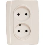 Розетка ЭРА 12-2007-01 2X2P, 16А-250В, б.л., 12, белый Б0038810 (артикул 15980983) – фото 1