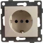Розетка GUSI ELECTRIC Bravo 1-ой с/з с з/ш, СУ, 16А, 250В, бежевый С10Р4-003 (артикул 16032667) – фото 1