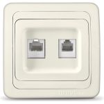Комбинированная розетка UNIVersal Валери компьютерная+TF слоновая кость ivory Б-В0135 (артикул 16174893) – фото 1