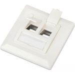 Рамка Hyperline, FP-GTF-2AS-WH, 80х80 мм, для двух вставок формата Keystone Jack, пос. размер 60 мм 235097 (артикул 16522989) – фото 1