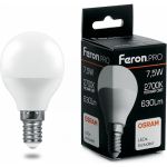 Светодиодная лампа FERON PRO LB-1407 Шарик E14 7.5W 2700K OSRAM LED 38071 (артикул 16233581) – фото 1