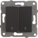 Переключатель Panasonic 2кл проходной темно-серый Karre Plus 54 WKTT0011-2DG-RES (артикул 16154585) – фото 1