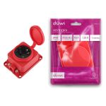 Каучуковая колодка duwi с крышкой с заземлением 1 гнездо 16A IP44 красная 27464 3 (артикул 19992262) – фото 1