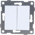 Выключатель GUSI ELECTRIC Ugra 2 клавиши, СУ,10А,250В, белый С11В2-001 (артикул 16032933) – фото 1