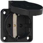 Встраиваемая розетка PCE 16A 220V 2P+E IP54 50х50 подключение сзади, черная 105-0s (артикул 16040325) – фото 1