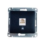 Компьютерная розетка Schneider Electric GLOSSA RJ45 категория 5E АНТРАЦИТ GSL000781K (артикул 16313803) – фото 1