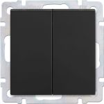 Выключатель Smartbuy 2-клавишный 10А черный Нептун SBE-05b-10-SW2-0 (артикул 16052035) – фото 1
