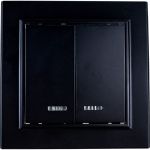 2-клавишный выключатель STEKKER c индикатором, PSW10-9002-03, 250V, 10А, серия Эрна, черный 39471 (артикул 19653864) – фото 1