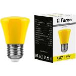 Светодиодная лампа FERON 1W 230V E27 желтый, LB-372 25935 (артикул 16041260) – фото 1