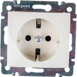 Розетка Legrand VLN 2К+З авт., шторки, слоновая кость 774122 (артикул 16015086) – фото 1