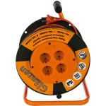 Силовой удлинитель на катушке 4 гн. ПВС 2х1,5 Glanzen EB-50-006 00-00000524 (артикул 15554481) – фото 1