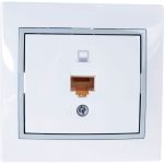 Компьютерная розетка Lezard MIRA, со вставкой, белый с серой 701-0215-139 (артикул 16192921) – фото 1