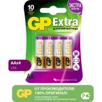 Алкалиновые батарейки GP АА 4 шт Extra Alkaline 15А 15AX-2CR4 Extra (артикул 15783877) – фото 1