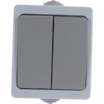 Выключатель, 2 клавиши UNIVersal Аллегро IP54, серый 1280 (артикул 15734346) – фото 1