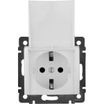 Механизм розетки Legrand 1-м СП Valena с защитной крышкой защитные шторки с заземлением белый Leg 774422 (артикул 16120139) – фото 1
