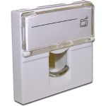Вставка LANMASTER 45x45 на 1 кейстоун, со шторкой, маркировкой, белая, LAN-SIP-23L-WH (артикул 16432292) – фото 1