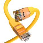 Патч-корд GCR прямой 0.5m LSZH UTP кат.6, желтый, 24 AWG, без фиксатора, RJ45, T568B VIV52I774 (артикул 16518335) – фото 1