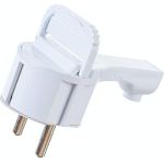 Угловая плоская вилка за шкаф с/з, 16А, белая FLAT PLUG Electraline 55043 (артикул 15480189) – фото 1