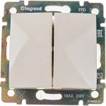 Механизм выключателя Legrand 2-клавишный СП Valena 10 А IP31 слоновая кость Leg 774305 (артикул 16120013) – фото 1