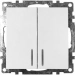 2-клавишный выключатель STEKKER с индикатором механизм, GLS10-7102-01, 10А, Катрин, белый 39301 (артикул 19654638) – фото 1
