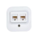 Розетка Legrand 2XRJ45 к 5е UTP белый 782228 (артикул 16015120) – фото 1
