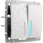 Двухклавишный выключатель WERKEL W1220101 с подсветкой a052034 (артикул 16602908) – фото 1
