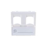 Вставка LANMASTER 45x45 на 2 кейстоуна, со шторкой, маркировкой, белая, LAN-SIP-24L-WH (артикул 16102148) – фото 1