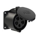 Встраиваемая розетка PCE 32А 400V 3P+N+E IP44 черная 325-6x (артикул 16040347) – фото 1
