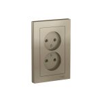 Розетка Schneider Electric 2-м ATLAS DESIGN без заземления, 16А, в сборе, шампань ATN000520 1240315 (артикул 15846285) – фото 1