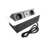 Выдвижной встраиваемый розеточный блок Inrior на 2 EURO розетки 2 USB-A, TORO-22-10 (артикул 20398156) – фото 1
